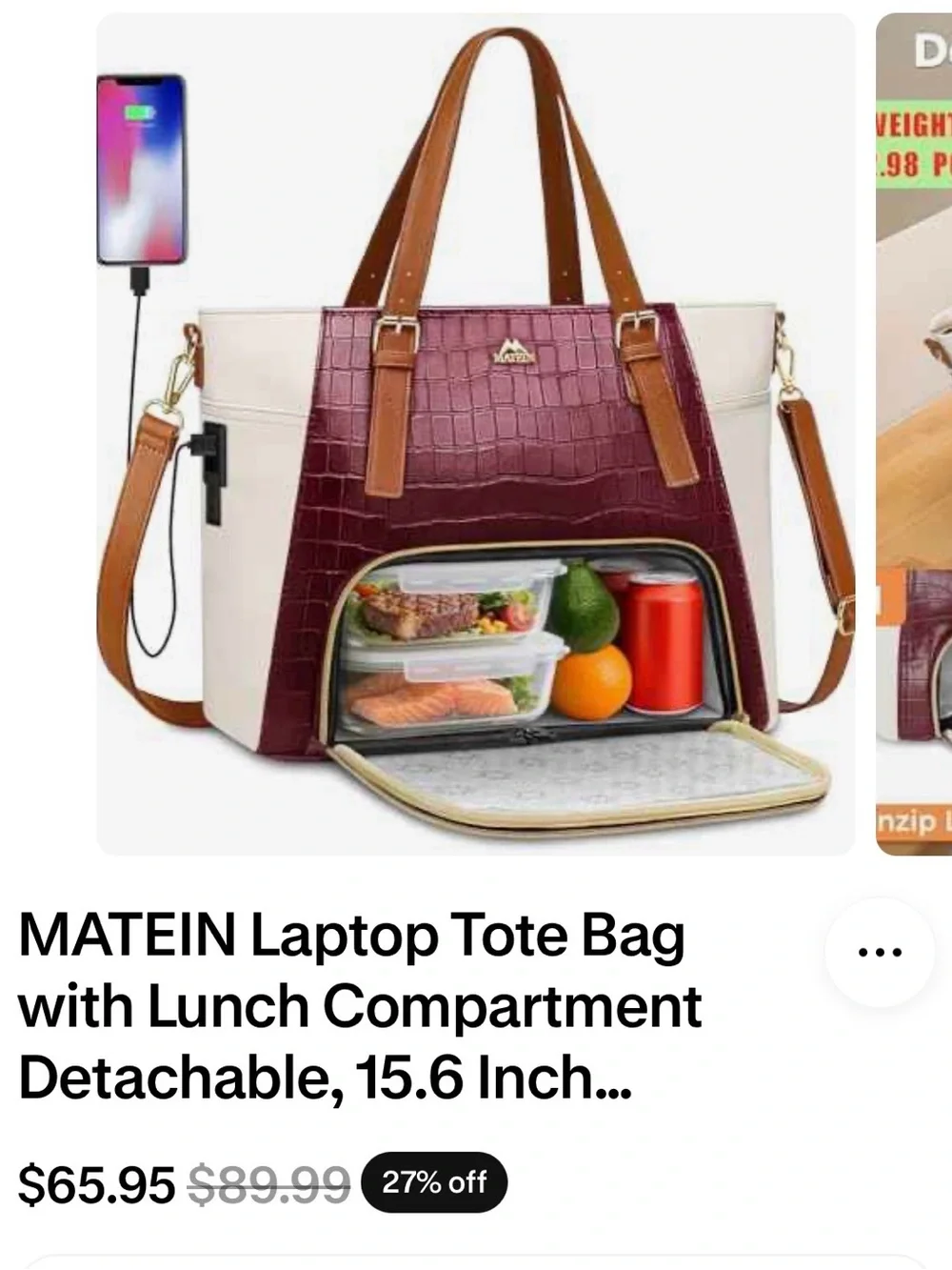 Laptop Bag with Lunch Compartment